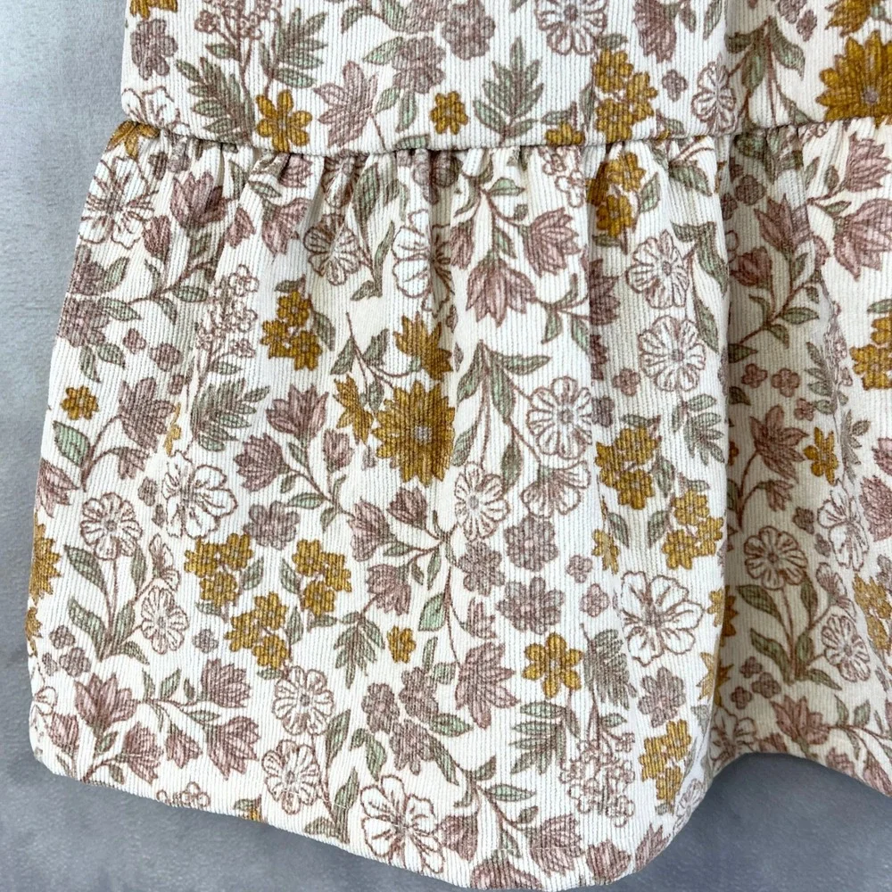Shabby Chic Girls Dress 4T Floral‎ Corduroy Vintage Cottagecore Boho Fall